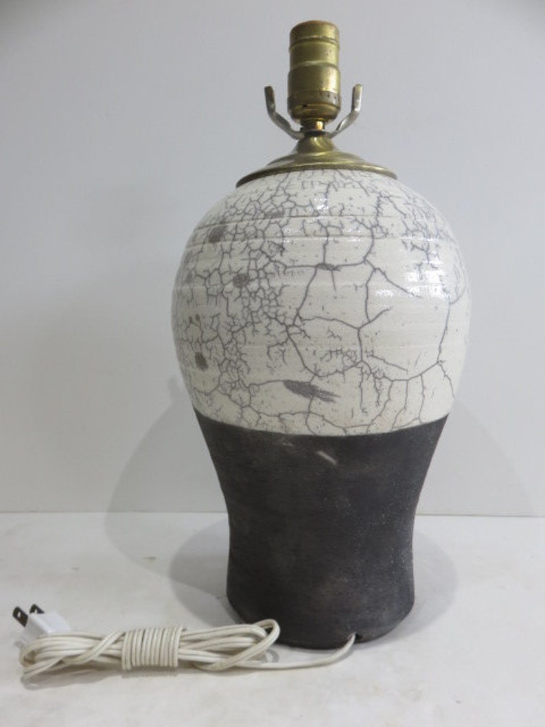 Signed Ray Gross Studio Raku Pottery Lamp Mid Century Modern Etsy