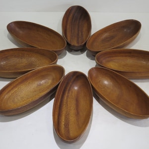 Set Of Eight Teak Salad Bowls Mid Century Modern Jens Quistgaard Style