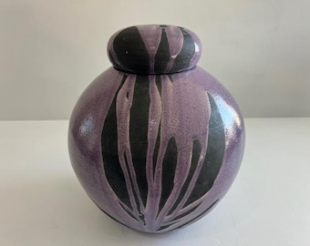 Raku Mid Century glasierte Studio Keramik mit Deckel