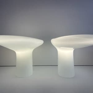 Pair of Murano Glass Lamps by Gino Vistosi Mid Century Modern Italian Lighting