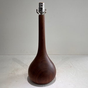 Bulbous Ernst Henriksen Style Teak Danish Modern Table Lamp Mid Century Modern Lighting Denmark