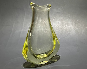 Miroslav Klinger Czech Art Glass Vessel for ZBS Sklo Union Mid Century Modern Vase