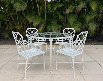 Mobili da giardino in finto bambù Calcutta marrone Jordan, stile moderno di metà secolo, per la vita all'aperto