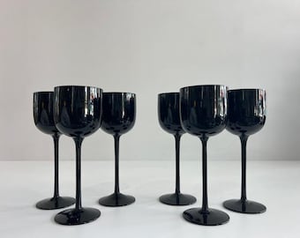 Sechs Carlo Moretti Murano Weingläser Mid Century Modern Art Glas Made in Italy