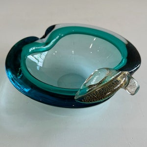 Alfredo Barbini Murano Glass Bowl Mid Century Modern Italy