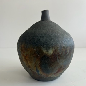 Signed A Wallin Raku Studio Pottery Vessel Mid Century Modern Ceramics