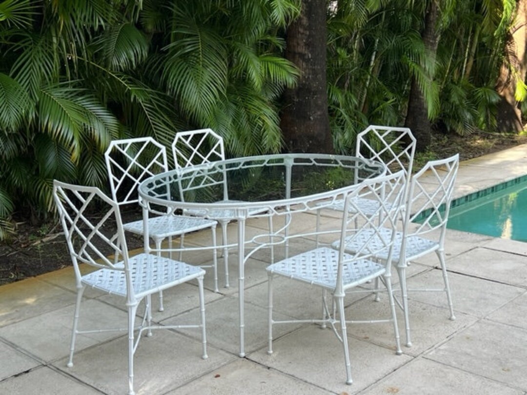 Brown Jordan Calcutta Faux Bamboo Patio Furniture Mid Century Modern
