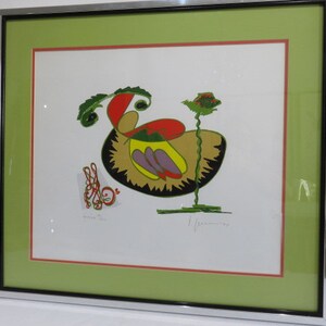 Abstract Art Signed and Dated Lithograph Mid Century Modern