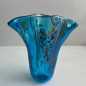 Fratelli Toso Style Murano Glass Vessel Mid Century Modern Italy