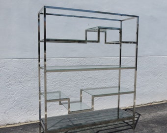 Romeo Rega Chrom Und Glas Etagere Mid Century Modern Raumteiler Wand Einheit Made In Italy