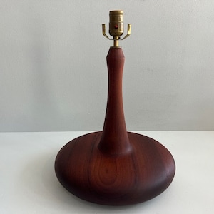 Ian Cameron Turned Red Cedar Table Lamp Mid Century Modern Lighting