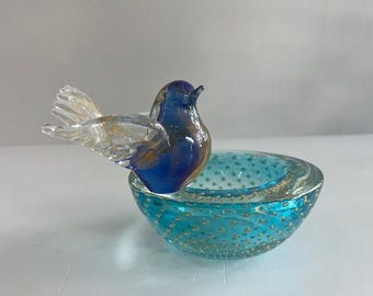 Sandro Frattin Muranoglas vogelbad halverwege de eeuw modern Italië