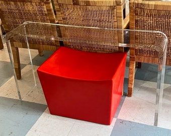 Mesa consola estilo cascada de metacrilato grueso de Charles Hollis Jones, estilo moderno de mediados de siglo