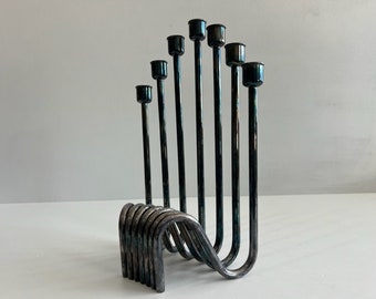 Iconic Lino Sabattini Minimalist Silver Plated Candelabra Mid Century Modern Candlestick Holder