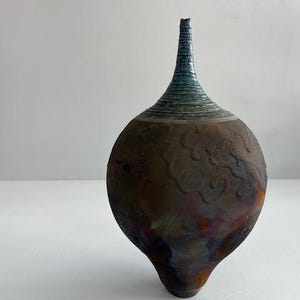 Artist Signed Raku Studio Pottery Mid Century Modern Ceramics