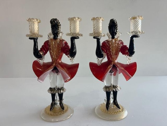 サルヴィアーティ社製 ベネチアン・ムラーノガラス キャンドルスタンド