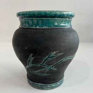 Artist Signed Raku Studio Pottery Mid Century Modern Ceramics
