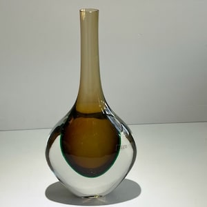 Luigi Onesto Hand Blown Large Murano Sommerso Glass Vessel Mid Century Modern Italy