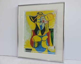 Picasso Style Lithograph Mid Century Modern Abstract Art