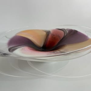 Artist Signed Studio Art Glass Bowl Mid Century Modern Glass