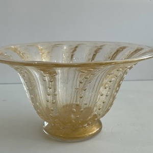 Murano Glass Bowl Mid Century Modern Venetian Glass Italy