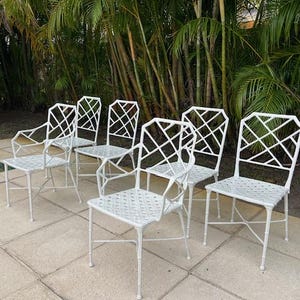 Brown Jordan Calcutta Faux Bamboo Patio Chairs Mid Century Modern Outdoor Living