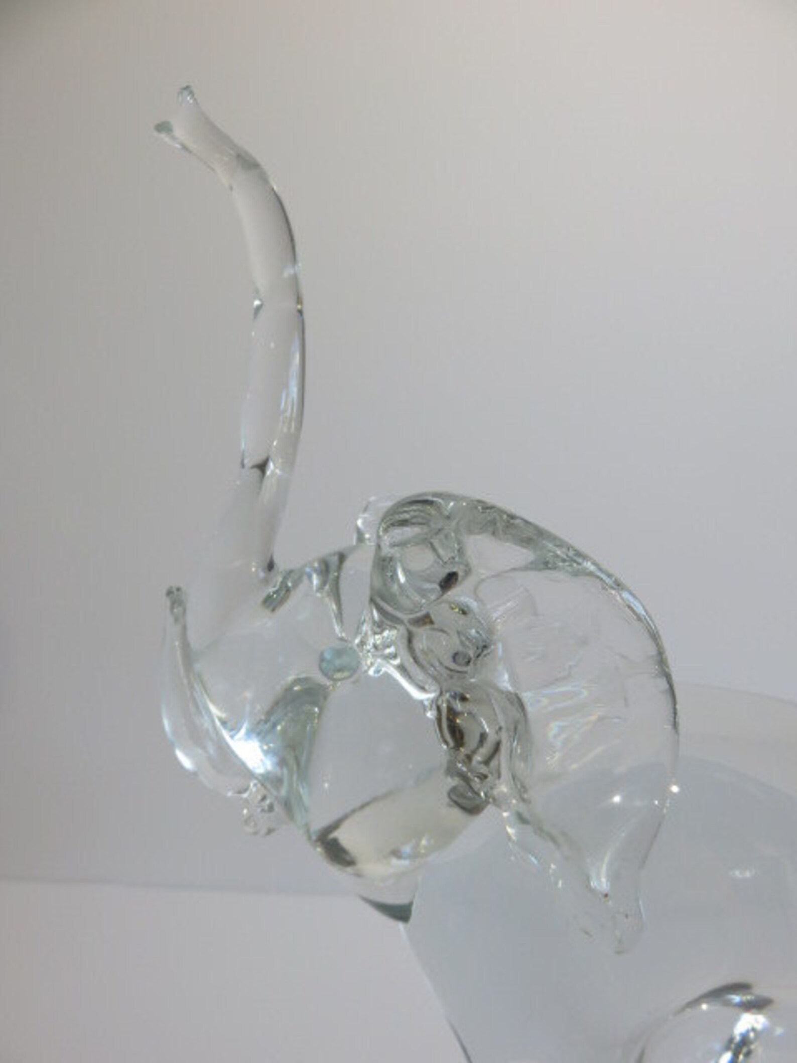Vintage Hand Blown Glass Elephant Sculpture Mid Century Modern Etsy