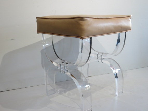 Vintage Hill Manufacturing Company Lucite X Bench Mid Century Etsy