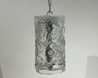 Mazzega Kronleuchter aus Muranoglas und Chrom, Mid-Century Modern, hergestellt in Italien
