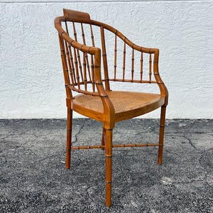 ベイカー家具社製フェイクバンブーアームチェア ミッドセンチュリーモダンインテリア