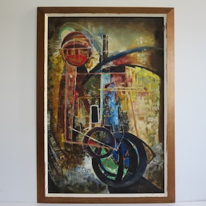 Signed Abstract Painting Mid Century Modern Art