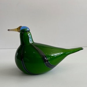 Signed Oiva Toikka for Iittala Glass Bird Mid Century Modern Finland