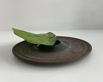 ミッドセンチュリーモダン　陶器 モザイクガラス象嵌を施したスタジオ楽焼 ミッドセンチュリーモダン