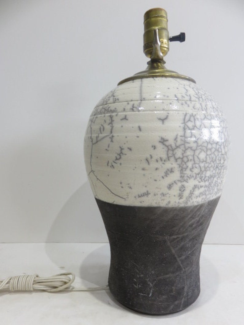 Signed Ray Gross Studio Raku Pottery Lamp Mid Century Modern Etsy