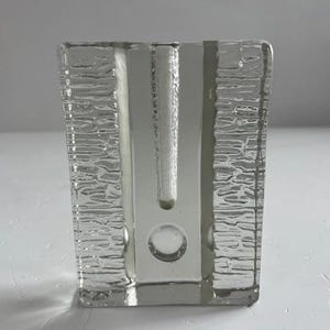 Puteberg Walther Design Glass Solifleur Ice Block Bud Vessel Mid Century Modern Germany