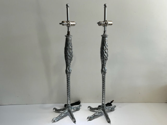 Pair of Guerin Ostrich Leg Table Lamps Mid Century Modern Lighting