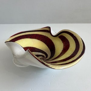 Hand Blown Murano Glass Bowl Mid Century Modern Italy