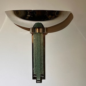 Pair Of Karl Springer Polished Steel and Glass Wall Sconces Mid Century Modern Lighting