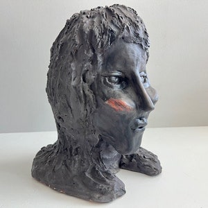 Brutalist Terracotta Sculpture Mid Century Modern Art Object