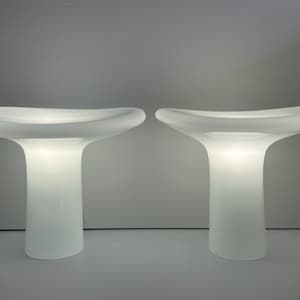 Pair of Murano Glass Lamps by Gino Vistosi Mid Century Modern Italian Lighting