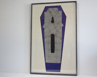 Signed Brian Rice Folded Shirt Lithograph Mid Century Modern Art 1967