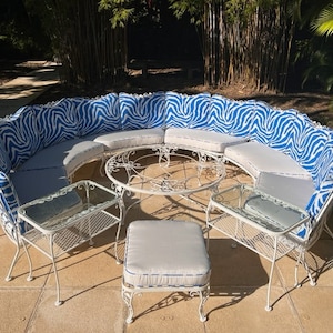 Russel Woodard Ten Piece Chantilly Rose Sectional Sofa Set Mid Century Modern Patio Furniture