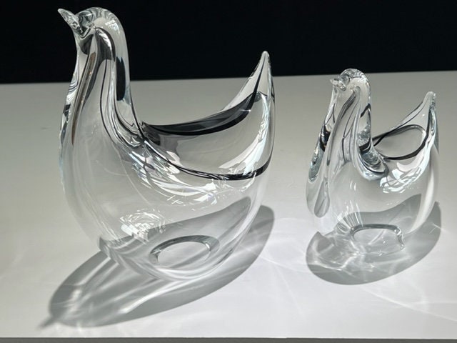 リヴィオ・セグソ ムラーノガラス 様式化された鳥のペア ミッド