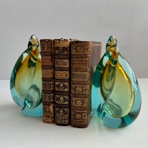 Alfredo Barbini Murano Glass Bookends Mid Century Modern Italy