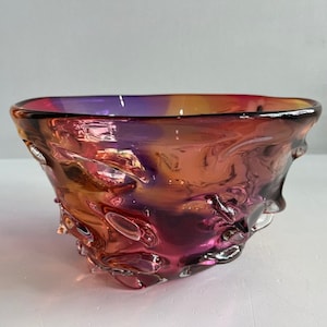 Hand Blown Textured Murano Glass Vessel for Spring Hill Station Mid Century Modern Art