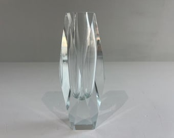 Flavio Poli Murano Glass Faceted Vessel Mid Century Modern