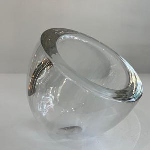 Alfredo Barbini Oval Bowl in Transparent Murano Glass Mid Century Modern Object