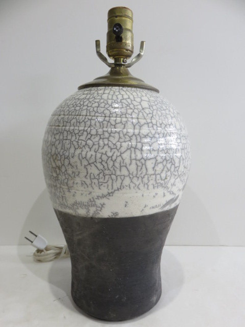 Signed Ray Gross Studio Raku Pottery Lamp Mid Century Modern Etsy