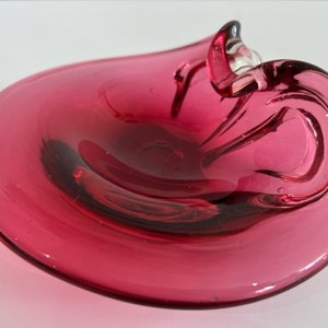Ruby Red Murano Glass Bowl Mid Century Modern Italy