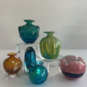 Collection of Michael Harris Art Glass for Mdina Glassworks Mid Century Modern Vessel Malta